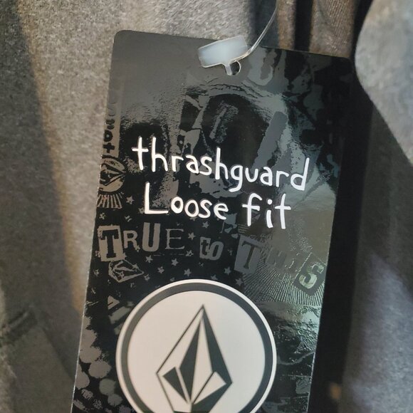 NWT Mens Volcom Loose fit Thrashguard Rally Hooded Long Sleeve - Gray Full Zip M - Picture 8 of 13